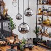 Koyoto  Hanger Glas 15 cm, 20 cm, 25 cm Chroom, Rookkleurig, 3-lichts