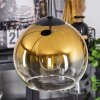 Koyoto  Hanger Glas 15 cm Goud, Duidelijk, 3-lichts