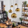 Koyoto  Hanger Glas 15 cm, 20 cm, 25 cm, 30cm Goud, Duidelijk, 5-lichts