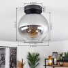 Koyoto  Plafondlamp Glas 20 cm Duidelijk, Rookkleurig, 1-licht