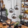 Koyoto  Plafondlamp Glas 20 cm Chroom, Rookkleurig, 3-lichts