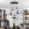 Koyoto  Hanger Glas 15 cm, 20 cm, 25 cm, 30cm Chroom, Duidelijk, Rookkleurig, 5-lichts
