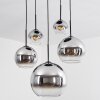 Koyoto  Hanger Glas 15 cm, 20 cm, 25 cm, 30cm Chroom, Duidelijk, Rookkleurig, 5-lichts