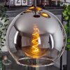 Koyoto  Hanger Glas 25 cm Chroom, Duidelijk, Rookkleurig, 3-lichts