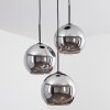 Koyoto  Hanger Glas 25 cm Chroom, Rookkleurig, 3-lichts