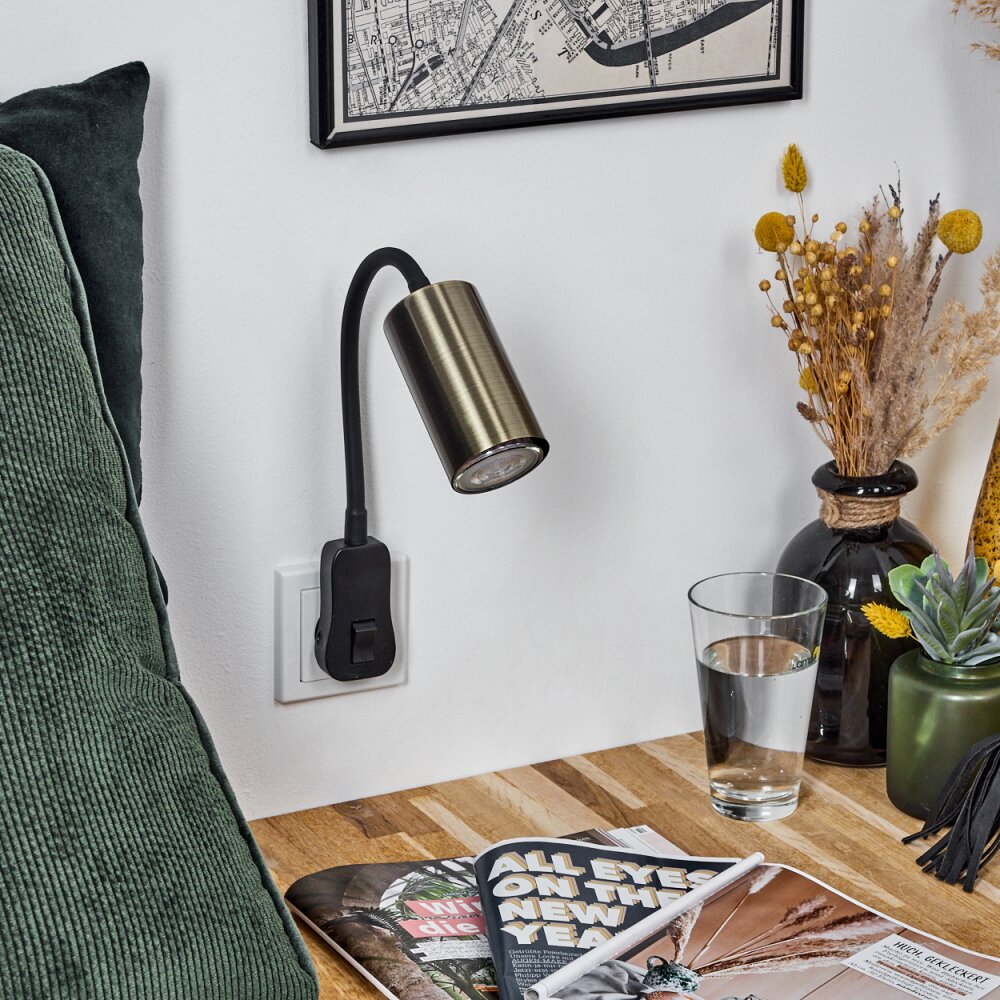 Javel Stopcontact lamp Zwart, 1-licht
