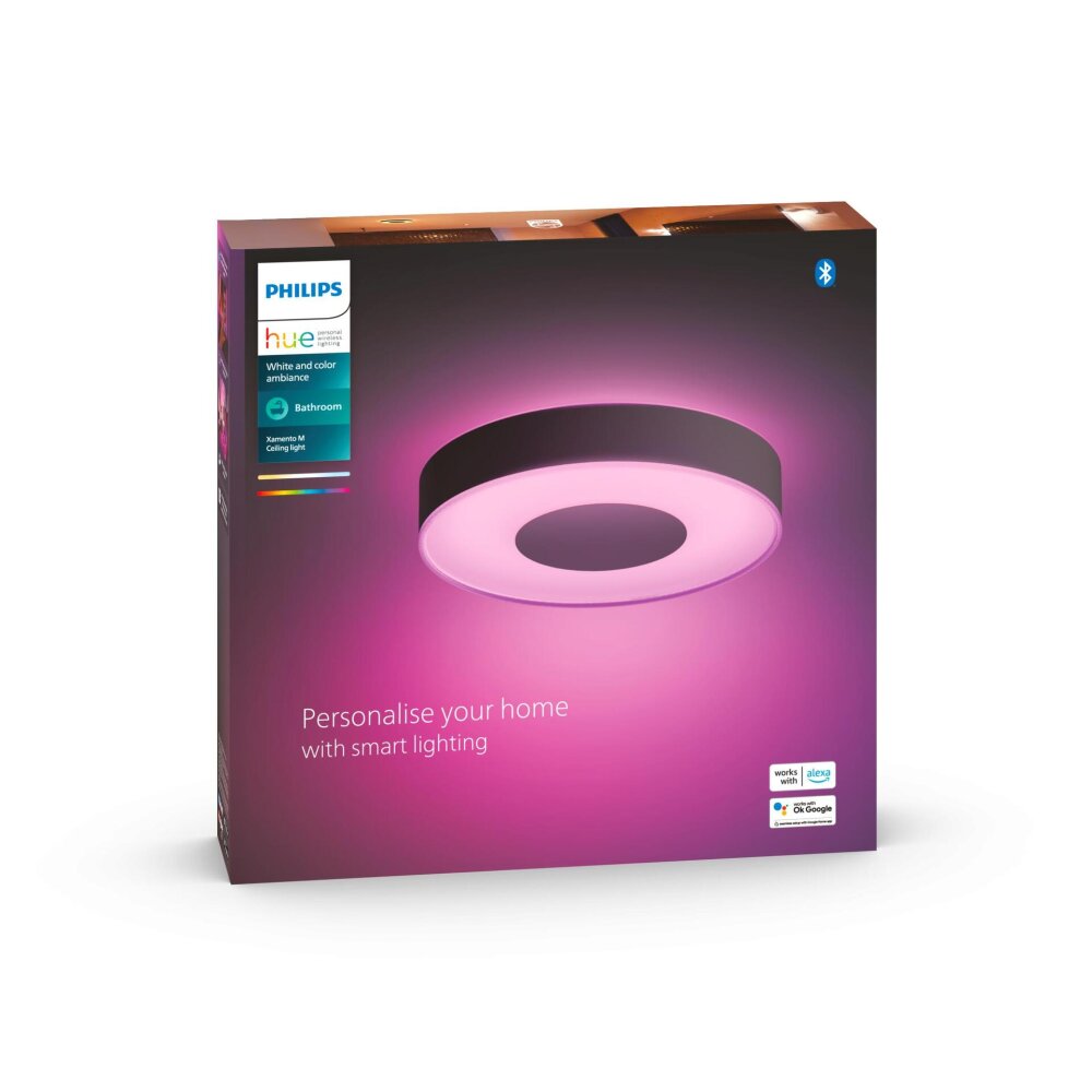 Philips Hue Xamento Plafondlamp LED Zwart, Wit, 1-licht, Kleurwisselaar