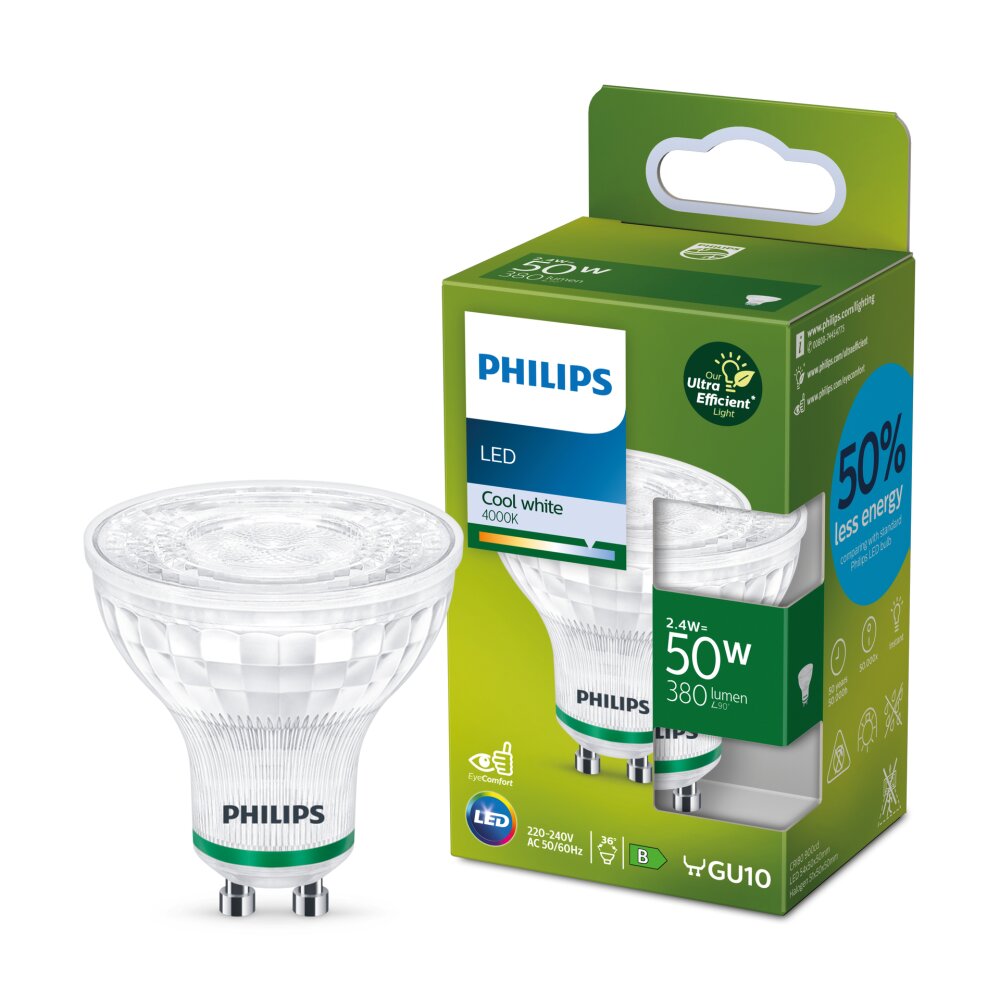 Philips Klassieke LED GU10 2,4 Watt 4000 Kelvin 380 Lumen main product photo