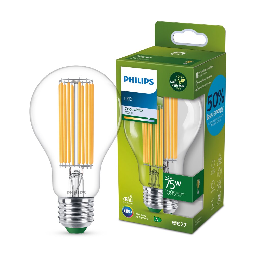 Philips Klassieke LED E27 5,2 Watt 4000 Kelvin 1095 Lumen main product photo