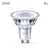 Philips Klassiek Set van 6 LED GU10 3,5 Watt 4000 Kelvin 275 Lumen