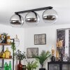 Koyoto  Plafondlamp Glas 30 cm Chroom, Duidelijk, Rookkleurig, 3-lichts