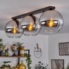 Koyoto  Plafondlamp Glas 30 cm Chroom, Duidelijk, Rookkleurig, 3-lichts