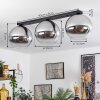 Koyoto  Plafondlamp Glas 30 cm Chroom, Duidelijk, Rookkleurig, 3-lichts