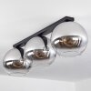 Koyoto  Plafondlamp Glas 30 cm Chroom, Duidelijk, Rookkleurig, 3-lichts