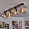 Koyoto  Plafondlamp Glas 25 cm Chroom, Duidelijk, Rookkleurig, 4-lichts