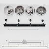 Koyoto  Plafondlamp Glas 25 cm Chroom, Duidelijk, Rookkleurig, 4-lichts