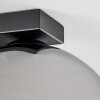 Koyoto  Plafondlamp Glas 25 cm Chroom, Rookkleurig, 4-lichts