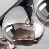 Koyoto  Plafondlamp Glas 25 cm Chroom, Rookkleurig, 4-lichts
