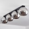 Koyoto  Plafondlamp Glas 25 cm Chroom, Rookkleurig, 4-lichts