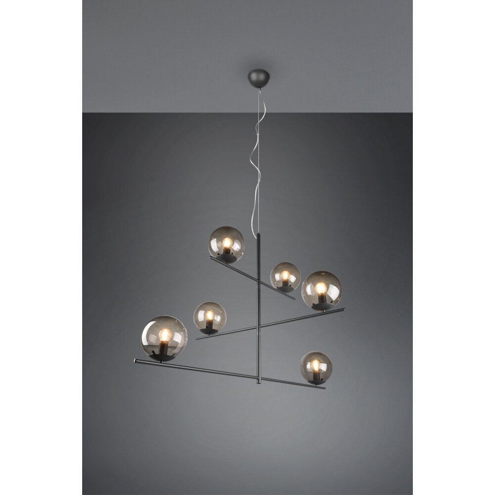 Trio Pure Hanglamp Antraciet, 6-lichts main product photo