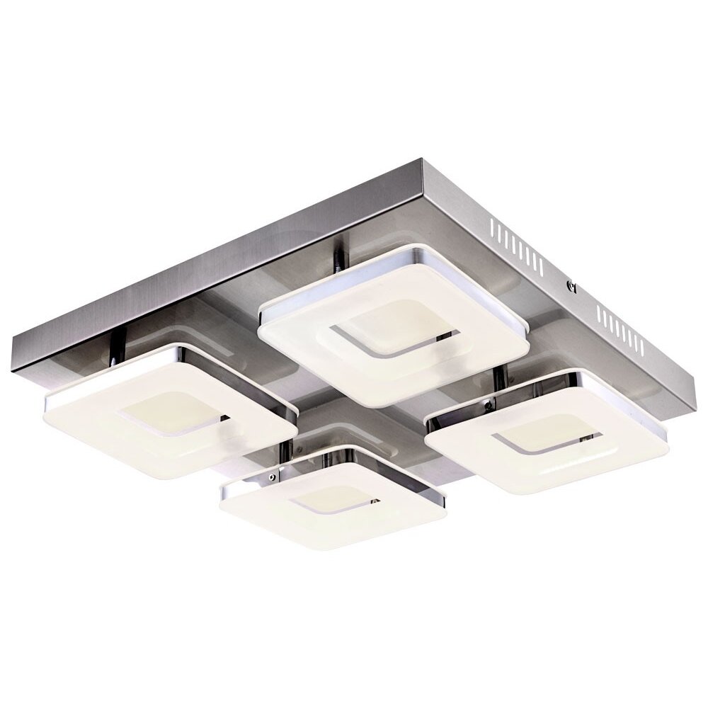 Globo GIANNI Plafondlamp LED Nikkel mat, 4-lichts main product photo