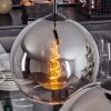 Koyoto  Hanger Glas 25 cm Chroom, Duidelijk, Rookkleurig, 2-lichts