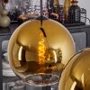 Koyoto  Hanger Glas 30 cm Goud, Duidelijk, 2-lichts