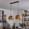 Koyoto  Hanger Glas 30 cm Goud, Duidelijk, 2-lichts
