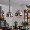 Koyoto  Hanger Glas 30 cm Chroom, Duidelijk, Rookkleurig, 2-lichts
