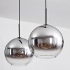 Koyoto  Hanger Glas 30 cm Chroom, Duidelijk, Rookkleurig, 2-lichts
