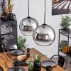 Koyoto  Hanger Glas 30 cm Chroom, Duidelijk, Rookkleurig, 2-lichts