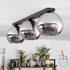 Koyoto  Plafondlamp Glas 25 cm Chroom, Rookkleurig, 3-lichts