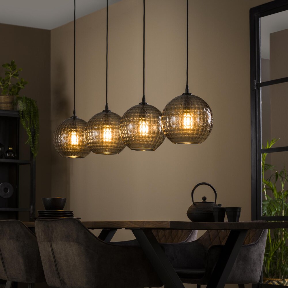 Barcarena Hanglamp Zwart, 4-lichts main product photo