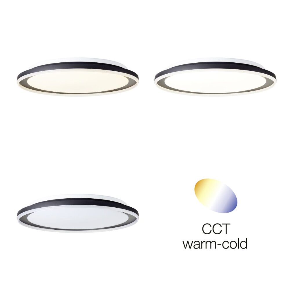 Brilliant Pederson Plafondlamp LED Zwart, Wit, 1-licht, Afstandsbediening