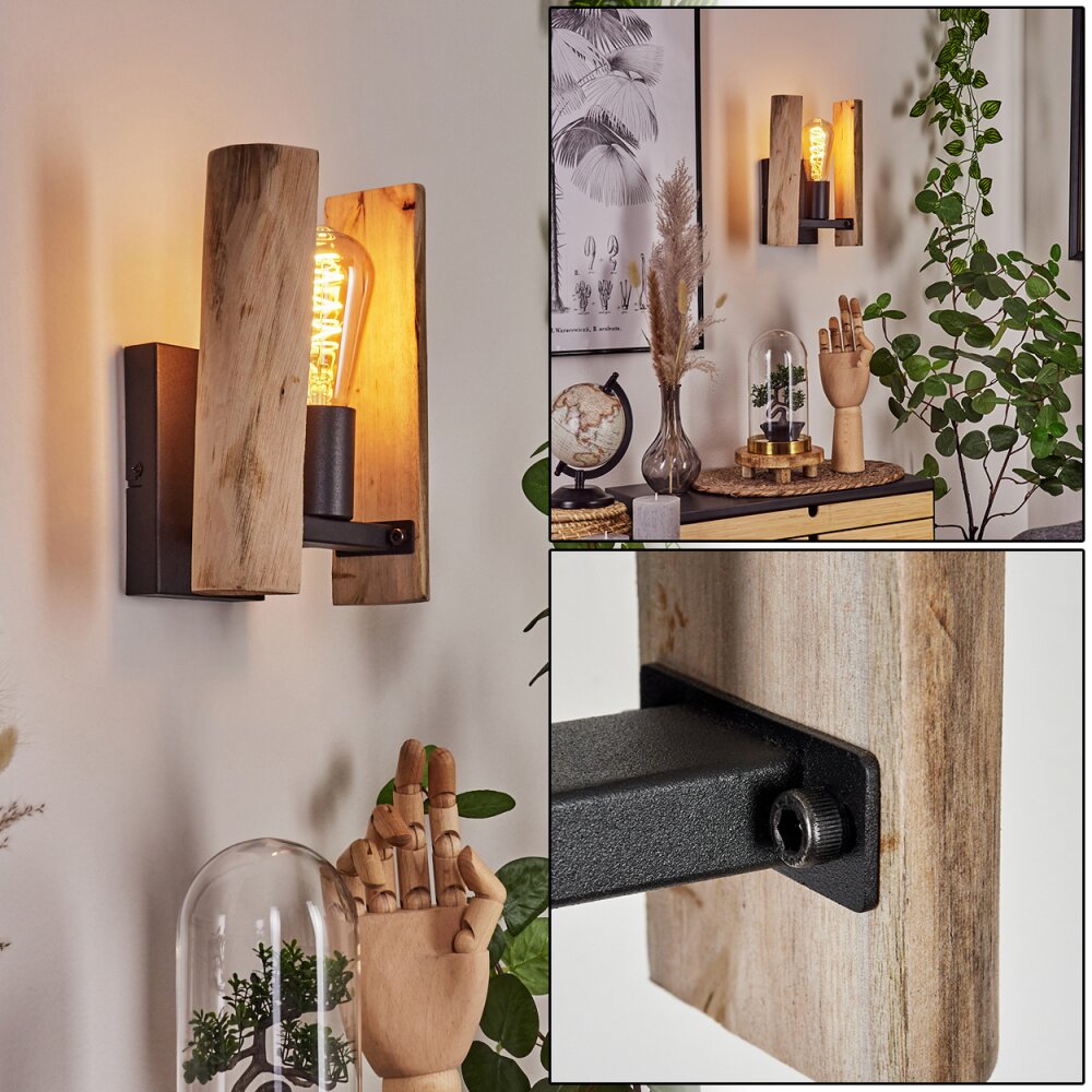 Sande Muurlamp Natuurlijke kleuren, Zwart, 1-licht main product photo