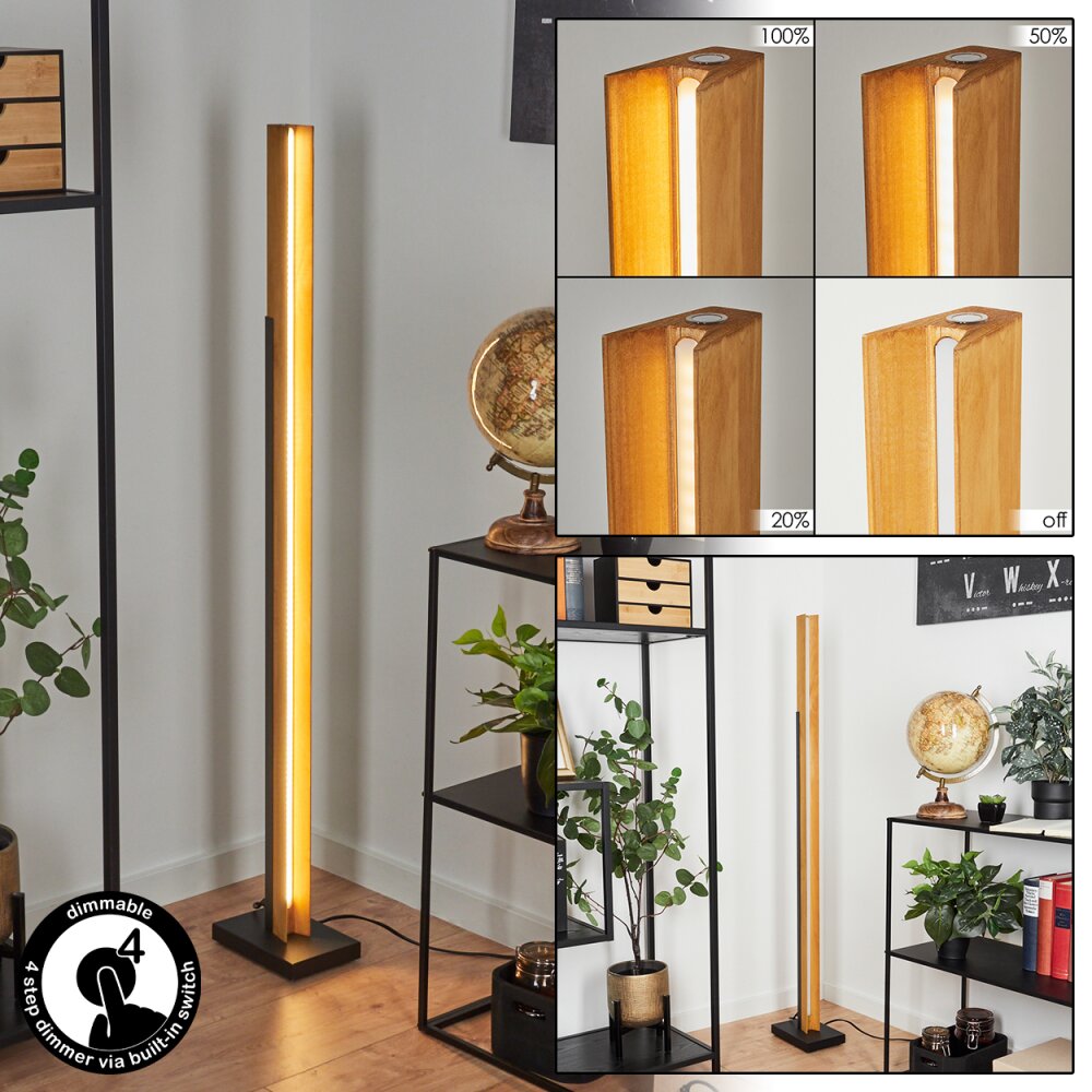 Teira Staande lamp LED Natuurlijke kleuren, Zwart, 1-licht main product photo