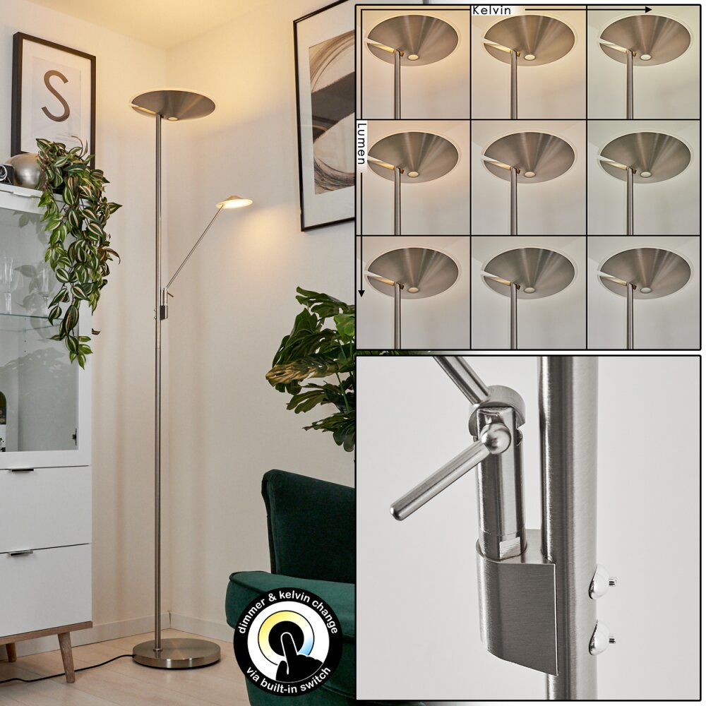 Murca Uplighter LED Nikkel mat, 2-lichts main product photo