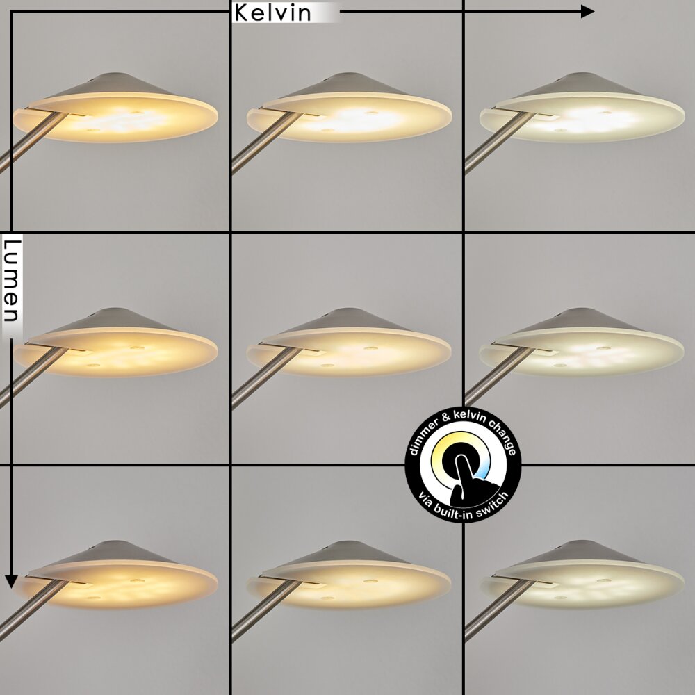 Murca Uplighter LED Nikkel mat, 2-lichts