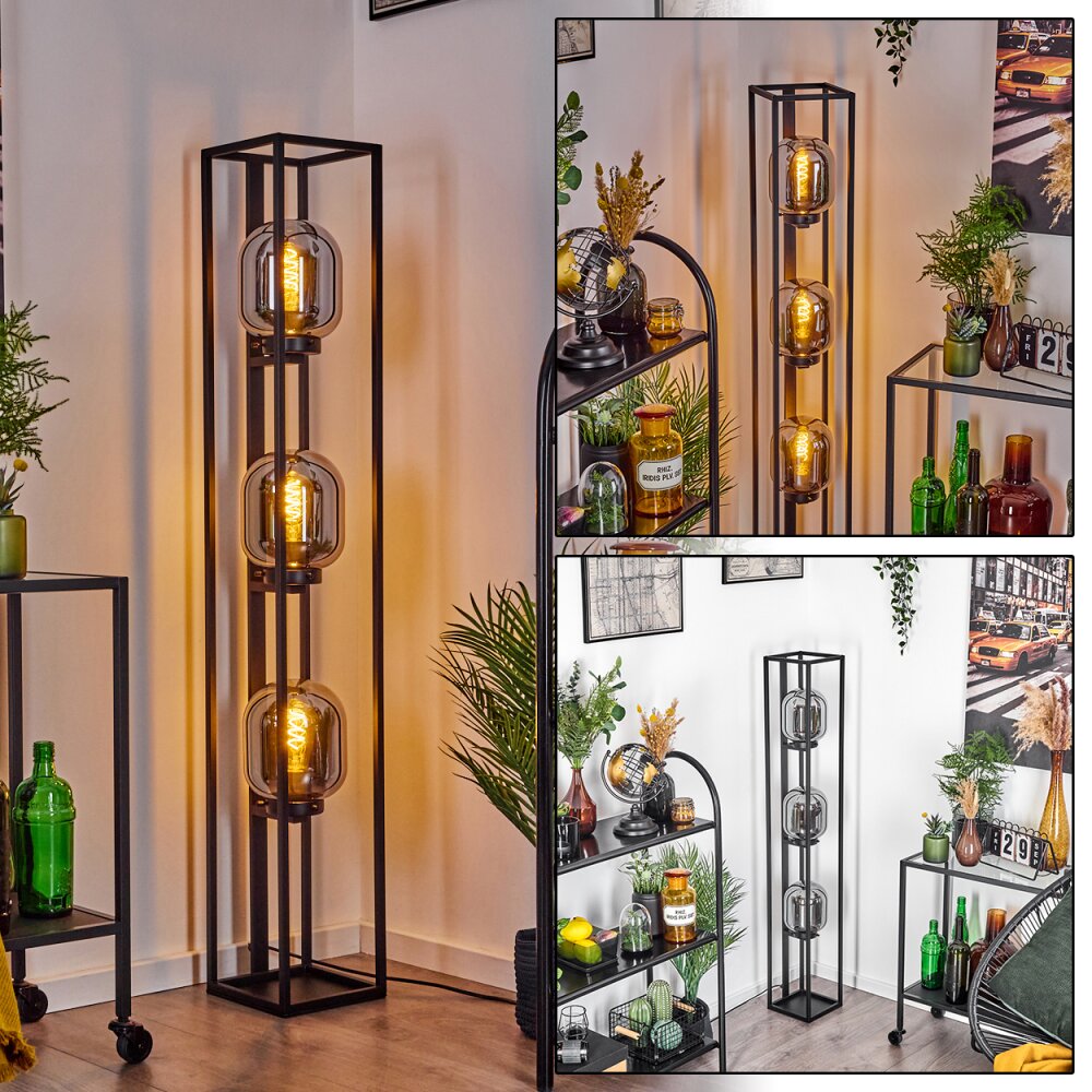 Arieux Staande lamp Zwart, 3-lichts main product photo