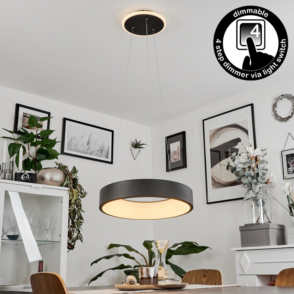 Areja Hanger LED Zwart, Wit, 1-licht main product photo
