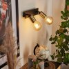 Laharie Muurlamp Oud messing, Zwart, 2-lichts