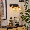 Laharie Muurlamp Oud messing, Zwart, 2-lichts