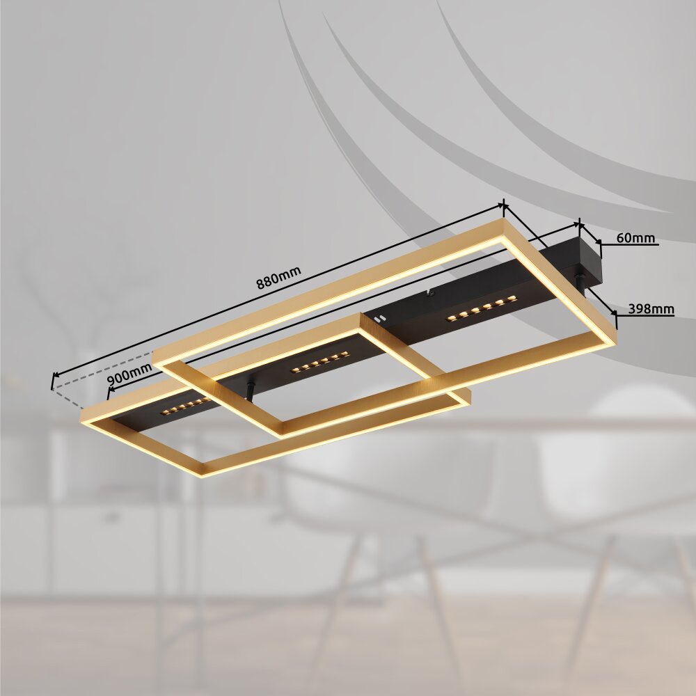 Globo LUFFY Plafondlamp LED Goud, Zwart, 1-licht