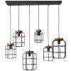 Brilliant Gwen Hanglamp Hout donker, Zwart, 6-lichts