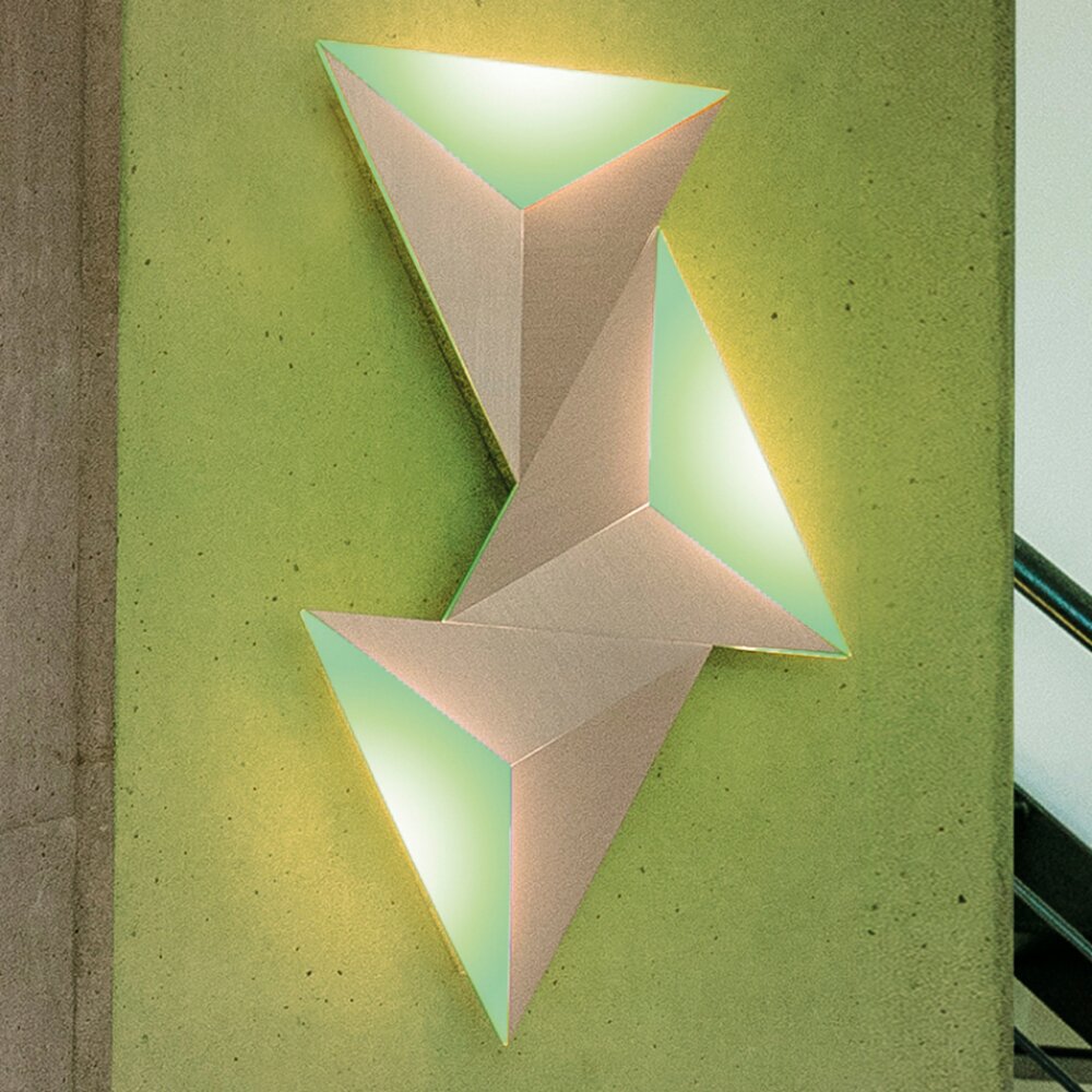 Paul Neuhaus Q-TETRA Muurlamp LED Aluminium, 3-lichts, Afstandsbediening, Kleurwisselaar main product photo