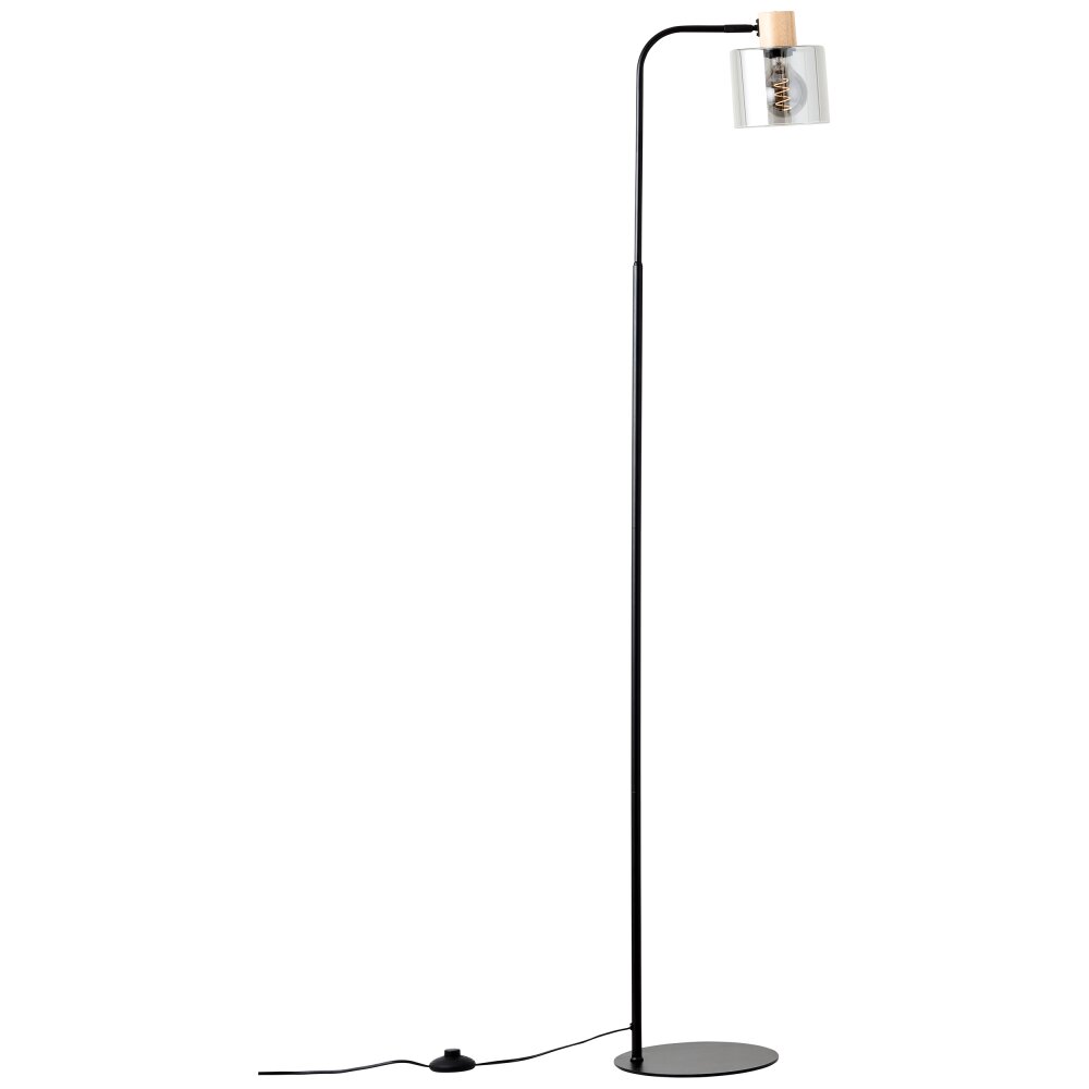 Brilliant Weald Staande lamp Hout licht, Zwart, 1-licht