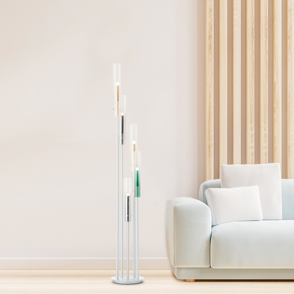 Brilliant Inez Staande lamp LED Zilver, 5-lichts