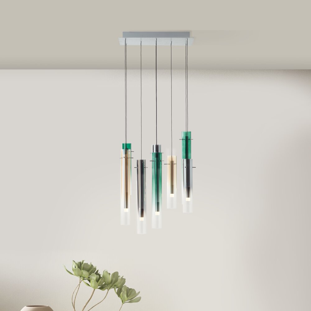 Brilliant Inez Hanglamp LED Zilver, 8-lichts main product photo