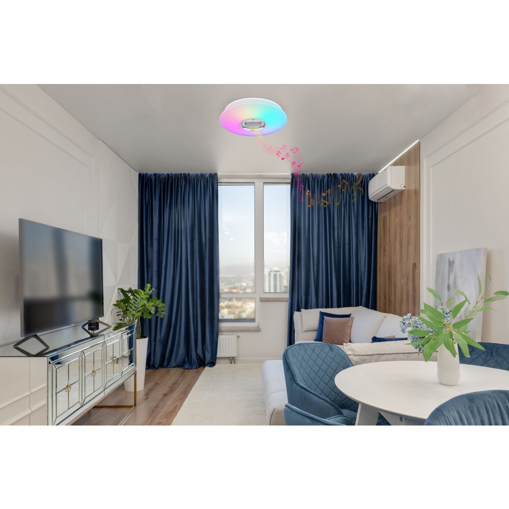 Globo DUNNY Plafondlamp LED Wit, 1-licht, Afstandsbediening, Kleurwisselaar main product photo