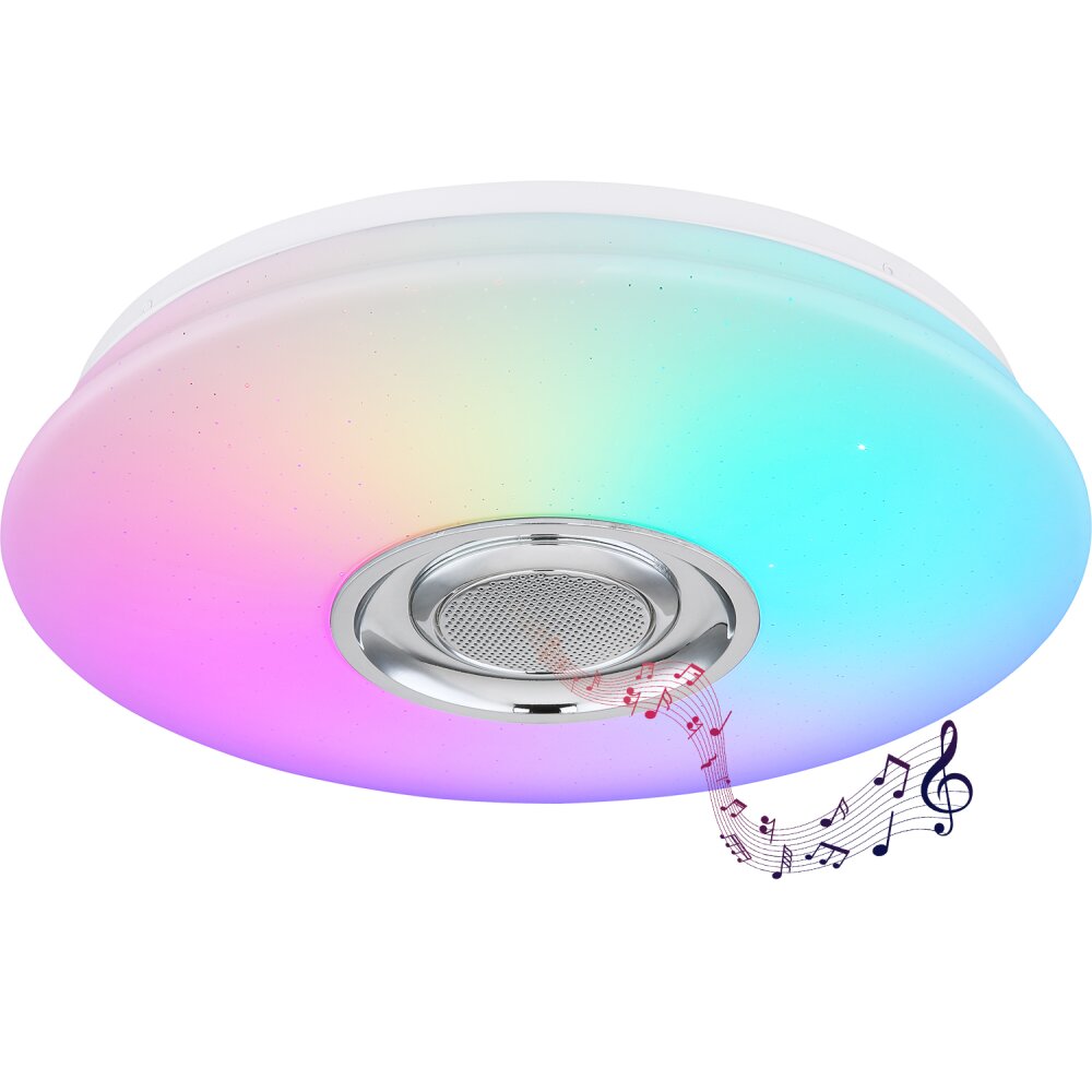 Globo DUNNY Plafondlamp LED Wit, 1-licht, Afstandsbediening, Kleurwisselaar